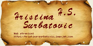 Hristina Šurbatović vizit kartica